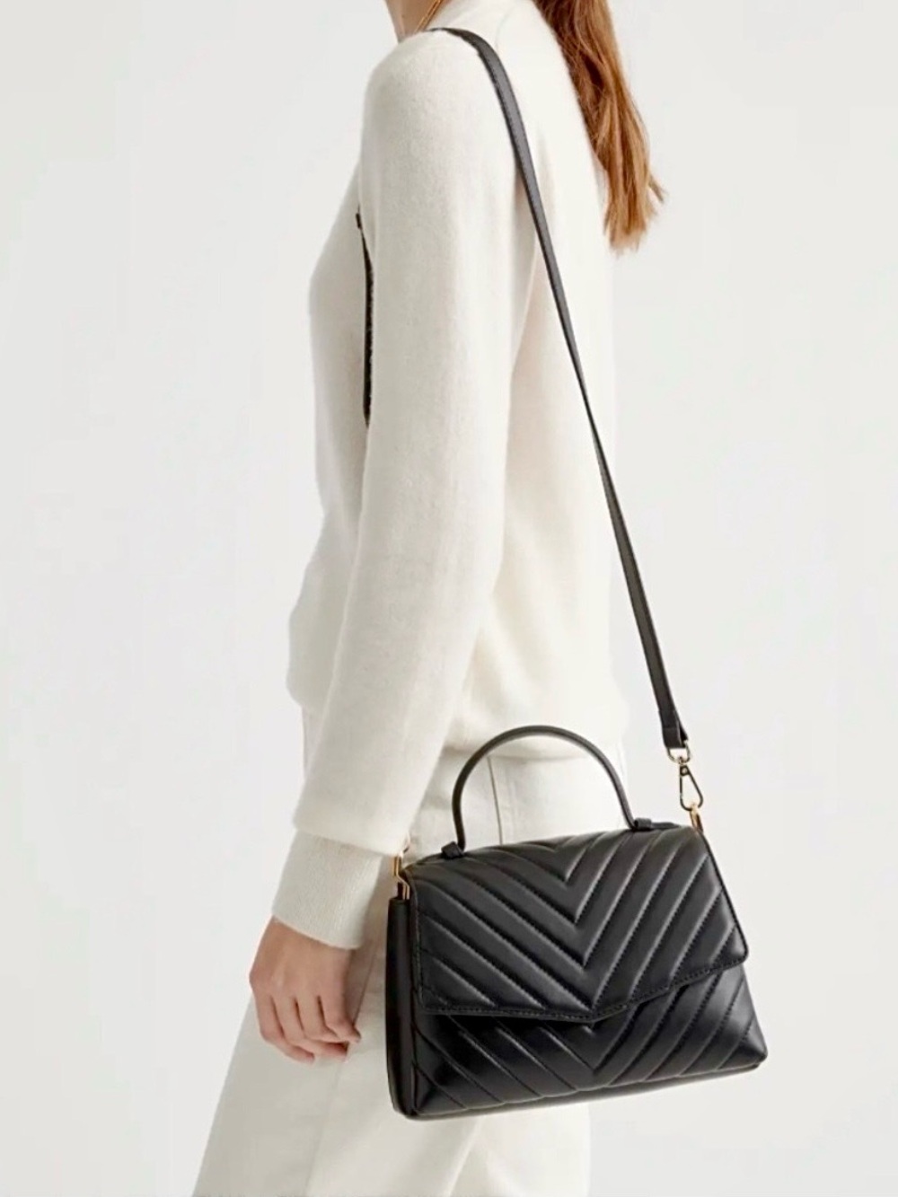 Quince Italian Leather Quilted Satchel - Picture 2 of 6